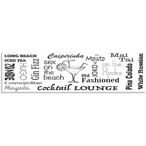 Küchenrückwand ARTLAND Cocktail Lounge Spritzschutzwände Gr. B/H: 180 cm x 50 cm, schwarz Küchendekoration Alu Spritzschutz mit Klebeband, einfache Montage