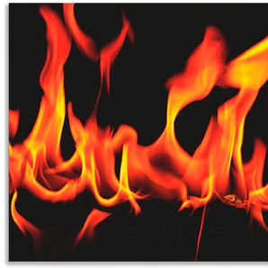 Küchenrückwand ARTLAND Feuer 2 - Flammen Spritzschutzwände Gr. B/H: 100 cm x 50 cm, schwarz Küchendekoration Alu Spritzschutz mit Klebeband, einfache Montage