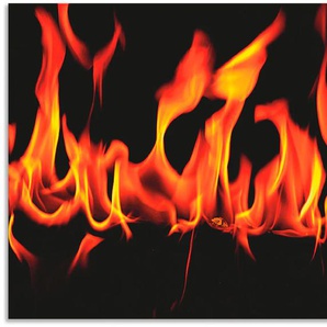 Küchenrückwand ARTLAND Feuer 2 - Flammen Spritzschutzwände Gr. B/H: 100 cm x 65 cm, schwarz Küchendekoration Alu Spritzschutz mit Klebeband, einfache Montage