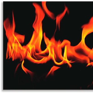 Küchenrückwand ARTLAND Feuer 2 - Flammen Spritzschutzwände Gr. B/H: 150 cmx55 cm, schwarz Küchendekoration Spritzschutzwände Alu Spritzschutz mit Klebeband, einfache Montage