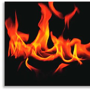 Küchenrückwand ARTLAND Feuer 2 - Flammen Spritzschutzwände Gr. B/H: 180 cm x 55 cm, schwarz Küchendekoration Alu Spritzschutz mit Klebeband, einfache Montage