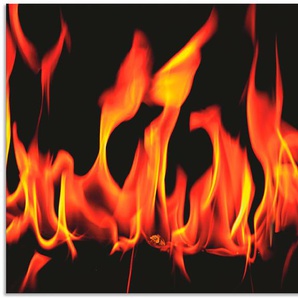 Küchenrückwand ARTLAND Feuer 2 - Flammen Spritzschutzwände Gr. B/H: 80 cm x 65 cm, schwarz Küchendekoration Alu Spritzschutz mit Klebeband, einfache Montage