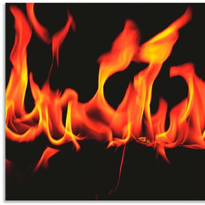 Küchenrückwand ARTLAND Feuer 2 - Flammen Spritzschutzwände Gr. B/H: 90 cm x 55 cm, schwarz Küchendekoration Alu Spritzschutz mit Klebeband, einfache Montage