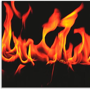 Küchenrückwand ARTLAND Feuer 2 - Flammen Spritzschutzwände Gr. B/H: 90 cm x 55 cm, schwarz Küchendekoration