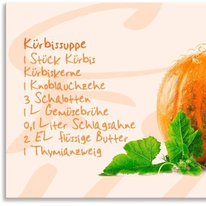 Küchenrückwand ARTLAND Gelber Kürbis mit grünen Blättern Spritzschutzwände Gr. B/H: 140 cmx60 cm, orange Küchendekoration Spritzschutzwände Alu Spritzschutz mit Klebeband, einfache Montage