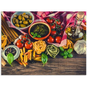 Küchenrückwand ARTLAND Italienisch mediterrane Lebensmittel Spritzschutzwände Gr. B/H: 80 cm x 60 cm, bunt Küchendekoration