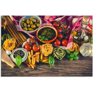 Küchenrückwand ARTLAND Italienisch mediterrane Lebensmittel Spritzschutzwände Gr. B/H: 90 cm x 60 cm, bunt Küchendekoration