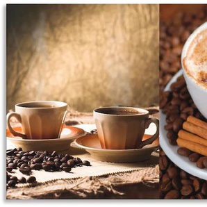 Küchenrückwand ARTLAND Kaffee - Cappuccino Heißer Kaffee Spritzschutzwände Gr. B/H: 150 cmx60 cm, braun Küchendekoration Spritzschutzwände Alu Spritzschutz mit Klebeband, einfache Montage