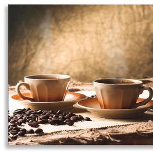 Küchenrückwand ARTLAND Kaffee - Cappuccino Heißer Kaffee Spritzschutzwände Gr. B/H: 180 cmx50 cm, braun Küchendekoration Spritzschutzwände Alu Spritzschutz mit Klebeband, einfache Montage