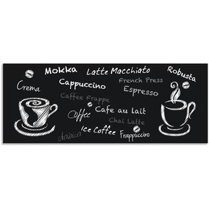 Küchenrückwand ARTLAND Kaffee. Designelemente auf einer Tafel Spritzschutzwände Gr. B/H: 130 cmx50 cm, schwarz Küchendekoration Spritzschutzwände Alu Spritzschutz mit Klebeband, einfache Montage