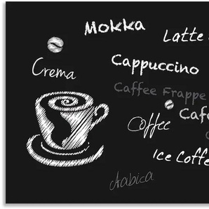 Küchenrückwand ARTLAND Kaffee. Designelemente auf einer Tafel Spritzschutzwände Gr. B/H: 130 cmx65 cm, schwarz Küchendekoration Spritzschutzwände Alu Spritzschutz mit Klebeband, einfache Montage