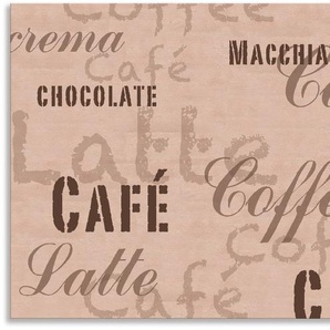 Küchenrückwand ARTLAND Kaffee - Latte Macchiato Spritzschutzwände Gr. B/H: 110 cm x 50 cm, beige (naturfarben) Küchendekoration Alu Spritzschutz mit Klebeband, einfache Montage