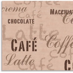 Küchenrückwand ARTLAND Kaffee - Latte Macchiato Spritzschutzwände Gr. B/H: 110 cm x 50 cm, beige (naturfarben) Küchendekoration