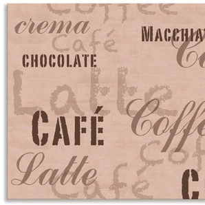 Küchenrückwand ARTLAND Kaffee - Latte Macchiato Spritzschutzwände Gr. B/H: 120 cm x 55 cm, beige (naturfarben) Küchendekoration Alu Spritzschutz mit Klebeband, einfache Montage