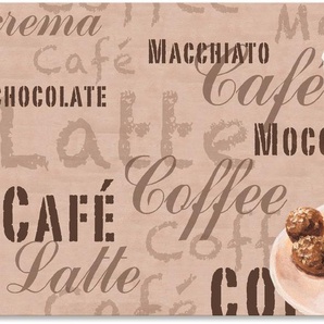 Küchenrückwand ARTLAND Kaffee - Latte Macchiato Spritzschutzwände Gr. B/H: 120 cm x 65 cm, beige (naturfarben) Küchendekoration Alu Spritzschutz mit Klebeband, einfache Montage