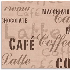 Küchenrückwand ARTLAND Kaffee - Latte Macchiato Spritzschutzwände Gr. B/H: 120 cmx60 cm, beige (naturfarben) Küchendekoration Spritzschutzwände Alu Spritzschutz mit Klebeband, einfache Montage
