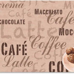 Küchenrückwand ARTLAND Kaffee - Latte Macchiato Spritzschutzwände Gr. B/H: 120 cmx65 cm, beige (naturfarben) Küchendekoration Spritzschutzwände Alu Spritzschutz mit Klebeband, einfache Montage
