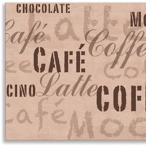 Küchenrückwand ARTLAND Kaffee - Latte Macchiato Spritzschutzwände Gr. B/H: 170 cmx55 cm, beige (naturfarben) Küchendekoration Spritzschutzwände Alu Spritzschutz mit Klebeband, einfache Montage