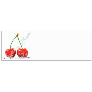 Küchenrückwand ARTLAND Kirschen mit Spritzwasser Spritzschutzwände Gr. B/H: 170 cmx55 cm, rot Küchendekoration Spritzschutzwände Alu Spritzschutz mit Klebeband, einfache Montage