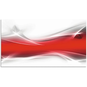 Küchenrückwand ARTLAND Kreatives Element Spritzschutzwände Gr. B/H: 100 cm x 55 cm, rot Küchendekoration Alu Spritzschutz mit Klebeband, einfache Montage