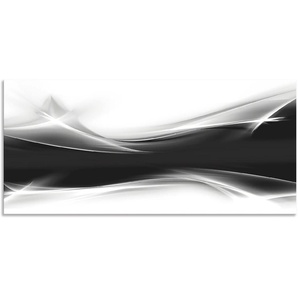 Küchenrückwand ARTLAND Kreatives Element Spritzschutzwände Gr. B/H: 110 cm x 50 cm, schwarz Küchendekoration Alu Spritzschutz mit Klebeband, einfache Montage
