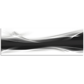 Küchenrückwand ARTLAND Kreatives Element Spritzschutzwände Gr. B/H: 170 cm x 55 cm, schwarz Küchendekoration Alu Spritzschutz mit Klebeband, einfache Montage