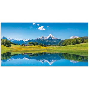 Küchenrückwand ARTLAND Landschaft in den Alpen Spritzschutzwände Gr. B/H: 100 cm x 50 cm, blau Küchendekoration