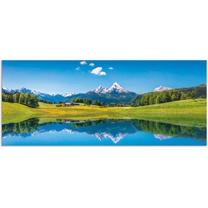 Küchenrückwand ARTLAND Landschaft in den Alpen Spritzschutzwände Gr. B/H: 120 cm x 50 cm, blau Küchendekoration