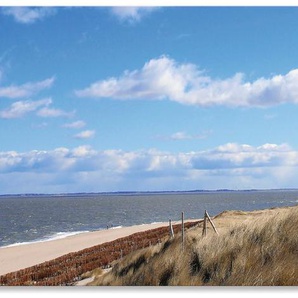 Küchenrückwand ARTLAND Leuchtturm Sylt Spritzschutzwände Gr. B/H: 160 cmx65 cm, blau Küchendekoration Spritzschutzwände Alu Spritzschutz mit Klebeband, einfache Montage
