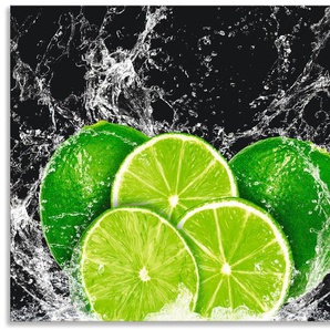 Küchenrückwand ARTLAND Limone mit Spritzwasser Spritzschutzwände Gr. B/H: 100 cm x 50 cm, grün Küchendekoration Alu Spritzschutz mit Klebeband, einfache Montage