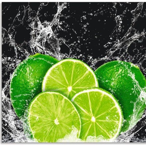 Küchenrückwand ARTLAND Limone mit Spritzwasser Spritzschutzwände Gr. B/H: 100 cm x 65 cm, grün Küchendekoration Alu Spritzschutz mit Klebeband, einfache Montage