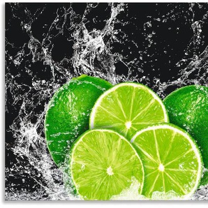 Küchenrückwand ARTLAND Limone mit Spritzwasser Spritzschutzwände Gr. B/H: 120 cm x 55 cm, grün Küchendekoration Alu Spritzschutz mit Klebeband, einfache Montage