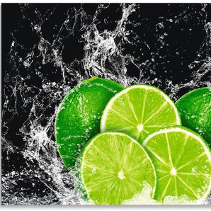 Küchenrückwand ARTLAND Limone mit Spritzwasser Spritzschutzwände Gr. B/H: 130 cmx60 cm, grün Küchendekoration Spritzschutzwände Alu Spritzschutz mit Klebeband, einfache Montage