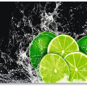 Küchenrückwand ARTLAND Limone mit Spritzwasser Spritzschutzwände Gr. B/H: 140 cm x 50 cm, grün Küchendekoration Alu Spritzschutz mit Klebeband, einfache Montage