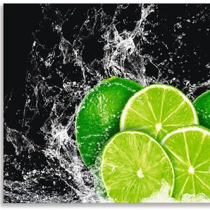 Küchenrückwand ARTLAND Limone mit Spritzwasser Spritzschutzwände Gr. B/H: 140 cm x 55 cm, grün Küchendekoration Alu Spritzschutz mit Klebeband, einfache Montage