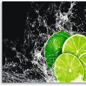 Küchenrückwand ARTLAND Limone mit Spritzwasser Spritzschutzwände Gr. B/H: 160 cm x 55 cm, grün Küchendekoration Alu Spritzschutz mit Klebeband, einfache Montage