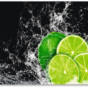 Küchenrückwand ARTLAND Limone mit Spritzwasser Spritzschutzwände Gr. B/H: 160 cm x 65 cm, grün Küchendekoration Alu Spritzschutz mit Klebeband, einfache Montage