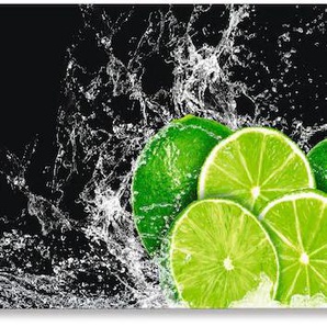 Küchenrückwand ARTLAND Limone mit Spritzwasser Spritzschutzwände Gr. B/H: 170 cm x 50 cm, grün Küchendekoration Alu Spritzschutz mit Klebeband, einfache Montage