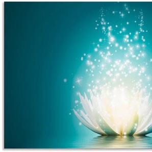 Küchenrückwand ARTLAND Magie der Lotus-Blume Spritzschutzwände Gr. B/H: 100 cm x 60 cm, blau Küchendekoration Alu Spritzschutz mit Klebeband, einfache Montage