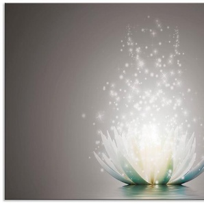 Küchenrückwand ARTLAND Magie der Lotus-Blume Spritzschutzwände Gr. B/H: 100 cmx65 cm, grau Küchendekoration Alu Spritzschutz mit Klebeband, einfache Montage