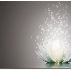 Küchenrückwand ARTLAND Magie der Lotus-Blume Spritzschutzwände Gr. B/H: 110 cmx60 cm, grau Küchendekoration Alu Spritzschutz mit Klebeband, einfache Montage