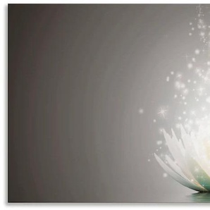 Küchenrückwand ARTLAND Magie der Lotus-Blume Spritzschutzwände Gr. B/H: 130 cm x 55 cm, grau Küchendekoration Alu Spritzschutz mit Klebeband, einfache Montage
