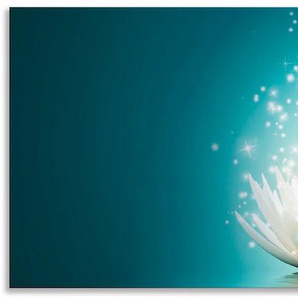 Küchenrückwand ARTLAND Magie der Lotus-Blume Spritzschutzwände Gr. B/H: 130 cmx50 cm, blau Küchendekoration Spritzschutzwände Alu Spritzschutz mit Klebeband, einfache Montage