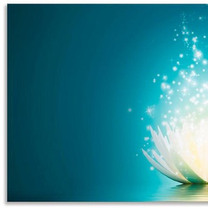 Küchenrückwand ARTLAND Magie der Lotus-Blume Spritzschutzwände Gr. B/H: 130 cmx60 cm, blau Küchendekoration Spritzschutzwände Alu Spritzschutz mit Klebeband, einfache Montage
