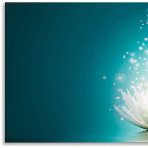 Küchenrückwand ARTLAND Magie der Lotus-Blume Spritzschutzwände Gr. B/H: 150 cmx60 cm, blau Küchendekoration Spritzschutzwände Alu Spritzschutz mit Klebeband, einfache Montage
