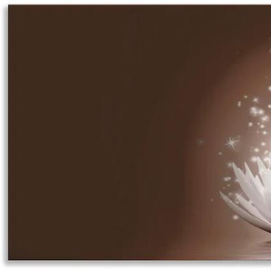Küchenrückwand ARTLAND Magie der Lotus-Blume Spritzschutzwände Gr. B/H: 160 cmx60 cm, braun Küchendekoration Spritzschutzwände Alu Spritzschutz mit Klebeband, einfache Montage