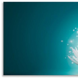 Küchenrückwand ARTLAND Magie der Lotus-Blume Spritzschutzwände Gr. B/H: 170 cmx60 cm, blau Küchendekoration Spritzschutzwände Alu Spritzschutz mit Klebeband, einfache Montage