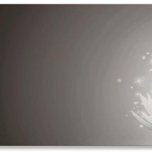 Küchenrückwand ARTLAND Magie der Lotus-Blume Spritzschutzwände Gr. B/H: 180 cm x 55 cm, grau Küchendekoration Alu Spritzschutz mit Klebeband, einfache Montage