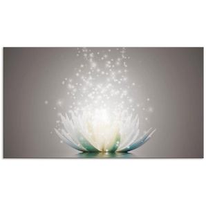 Küchenrückwand ARTLAND Magie der Lotus-Blume Spritzschutzwände Gr. B/H: 90 cm x 50 cm, grau Küchendekoration