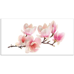 Küchenrückwand ARTLAND Magnolie Spritzschutzwände Gr. B/H: 120 cmx60 cm, pink Küchendekoration Alu Spritzschutz mit Klebeband, einfache Montage